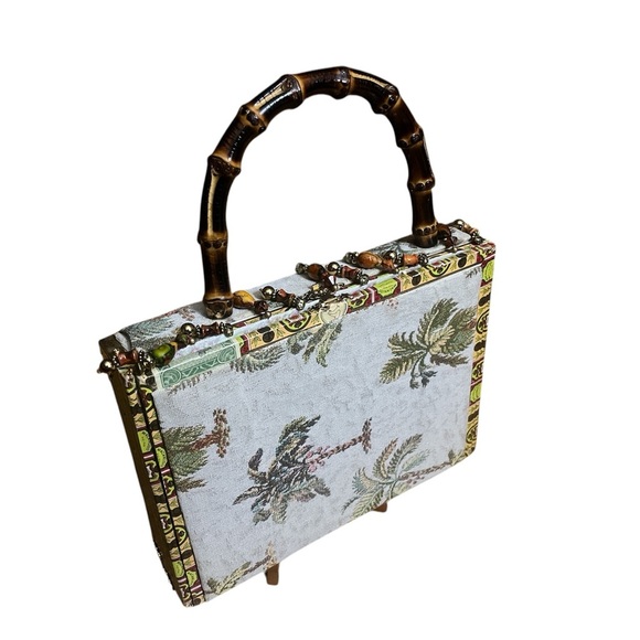 2 for $25 Cigar box white green yellow ladies purse handmade - Picture 1 of 3